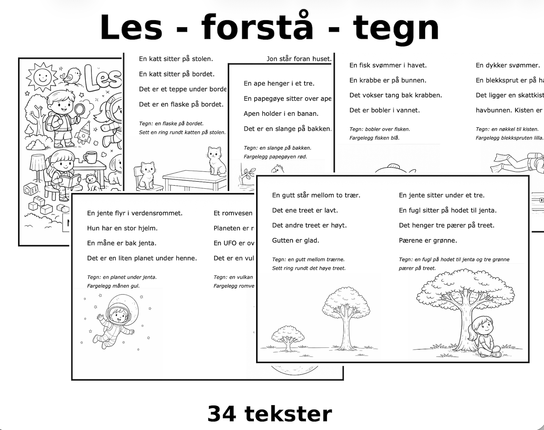 Les og tegn - BM - lesetrening og instruksjonsforståelse - begynneropplæring - spesialundervisning