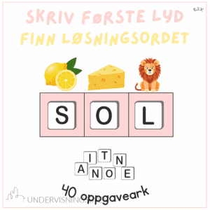 Skriv første bokstavlyd - finn løsningsordet