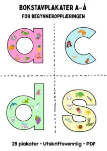 Bokstavplakater A–Å – perfekt for begynneropplæringen