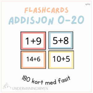 Flashcards: addisjon 0-20 + rutenett