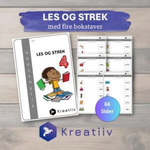 Les og sett strek - fire bokstaver