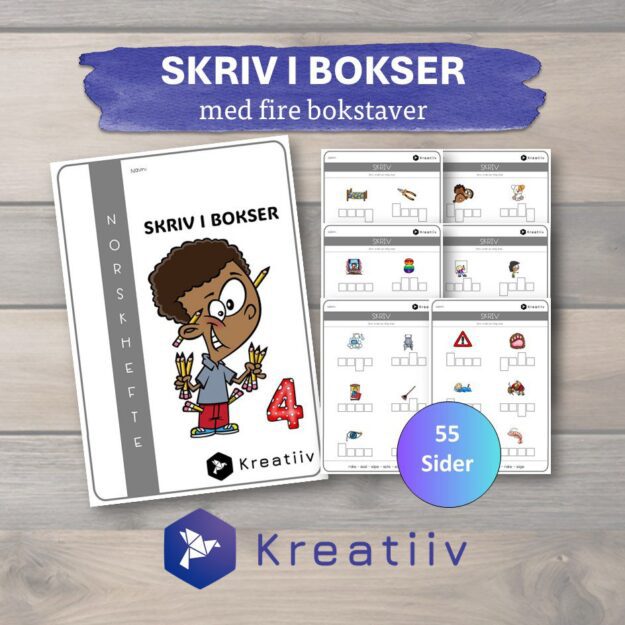 Skriv i bokser - fire bokstaver