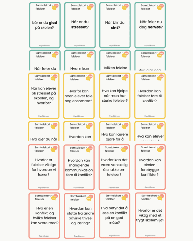 Samtalekort - følelser og konflikter