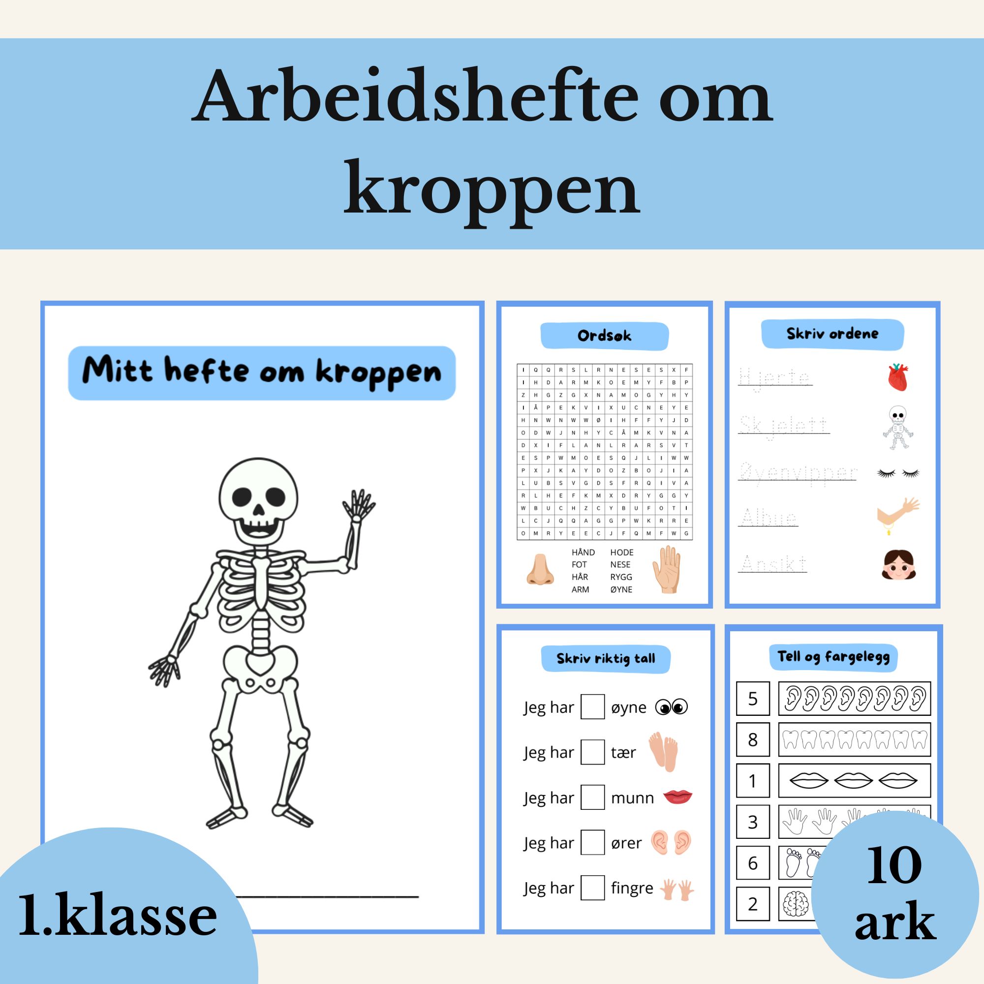 Arbeidshefte om kroppen