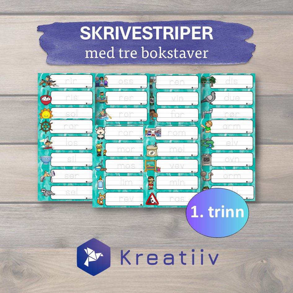 Skrivestriper med tre bokstaver - Bilde 3