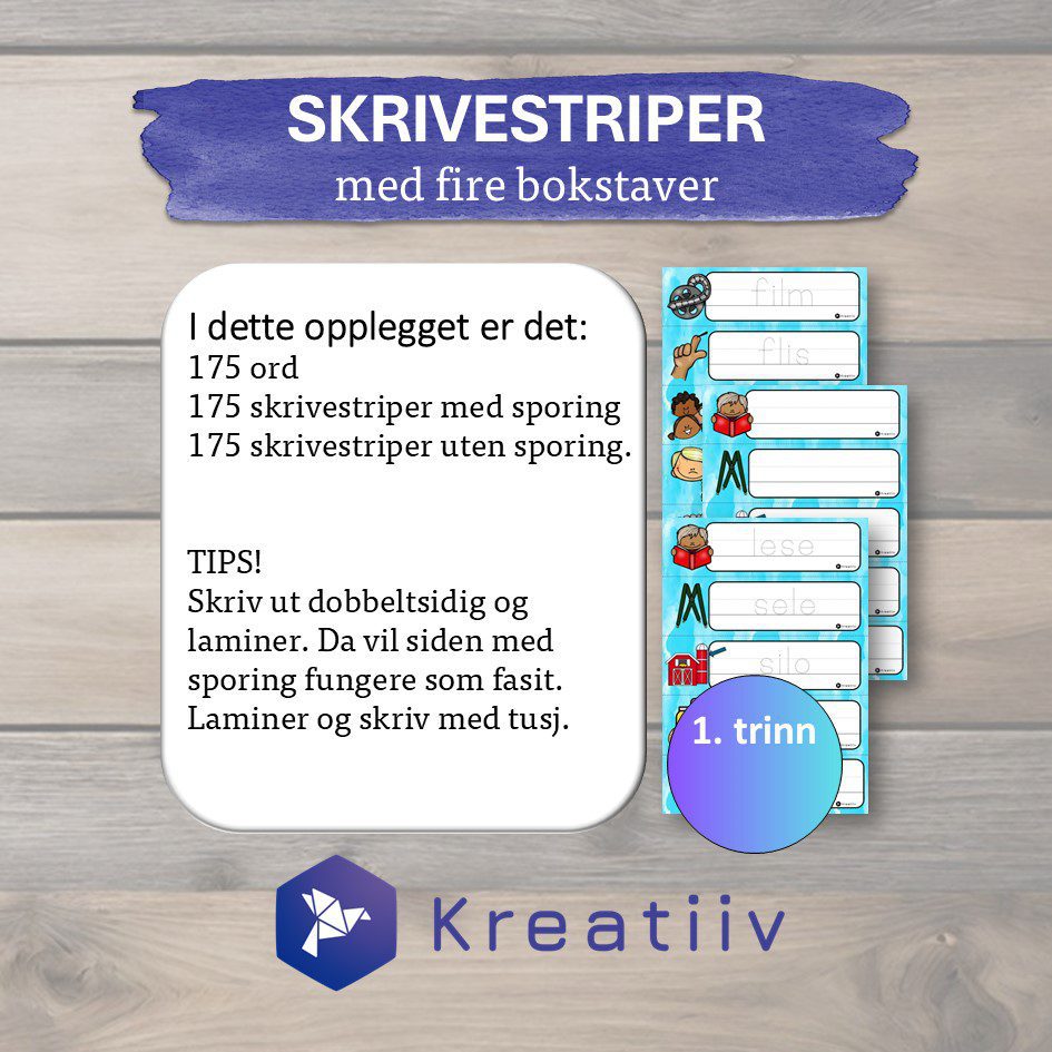 Skrivestriper med fire bokstaver - Bilde 3