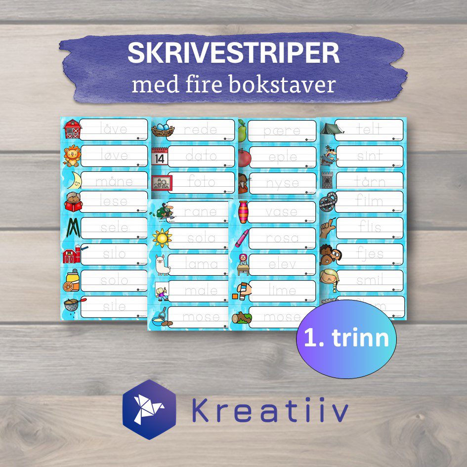 Skrivestriper med fire bokstaver - Bilde 2