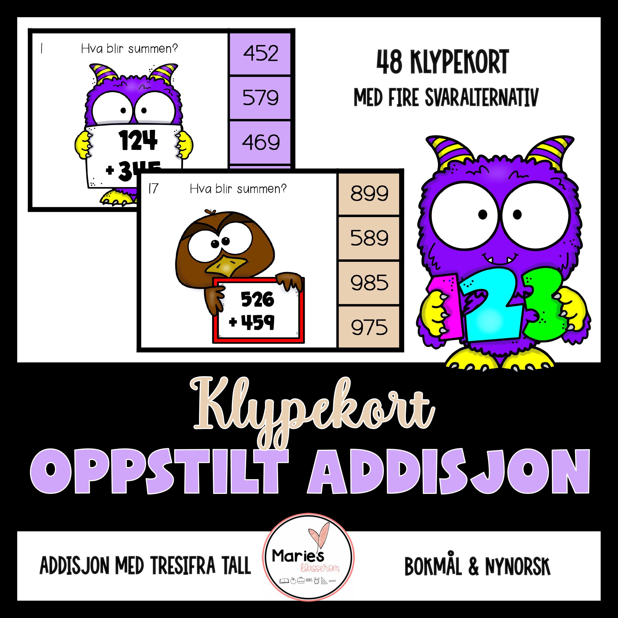 KLYPEKORT OPPSTILT ADDISJON