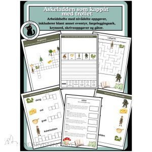 Arbeidshefte med eventyret Askeladden som kappåt med trollet