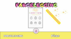 Fargelegg påskeegg stor størrelse