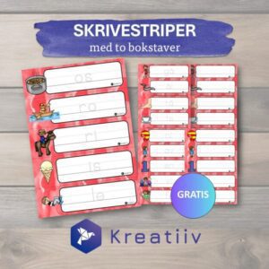 Skrivestriper med to bokstaver
