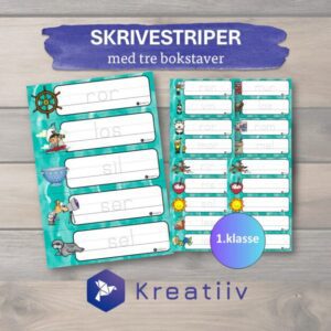 Skrivestriper med tre bokstaver