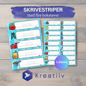 Skrivestriper med fire bokstaver