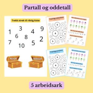 Arbeidsark: Partall og oddetall