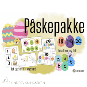 Stor påskepakke: Bokstaver, tall 1-20, kryssord, spill, to "let og skriv"