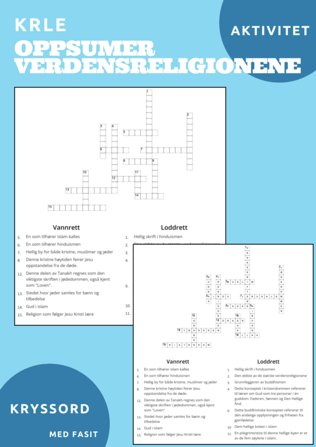Kryssord verdensreligionene