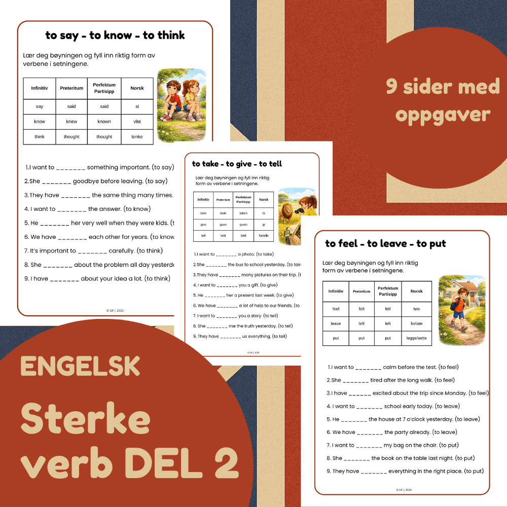 Sterke verb - Engelsk Del 2
