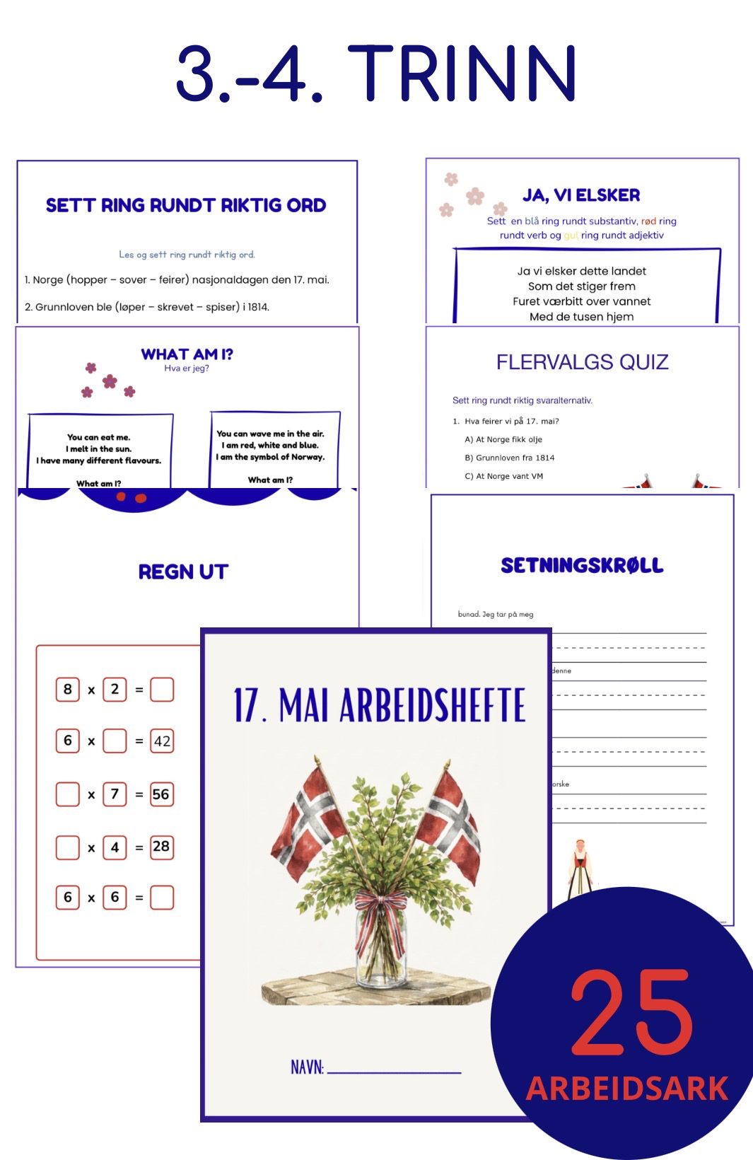 17. mai Arbeidshefte 3.-4. trinn