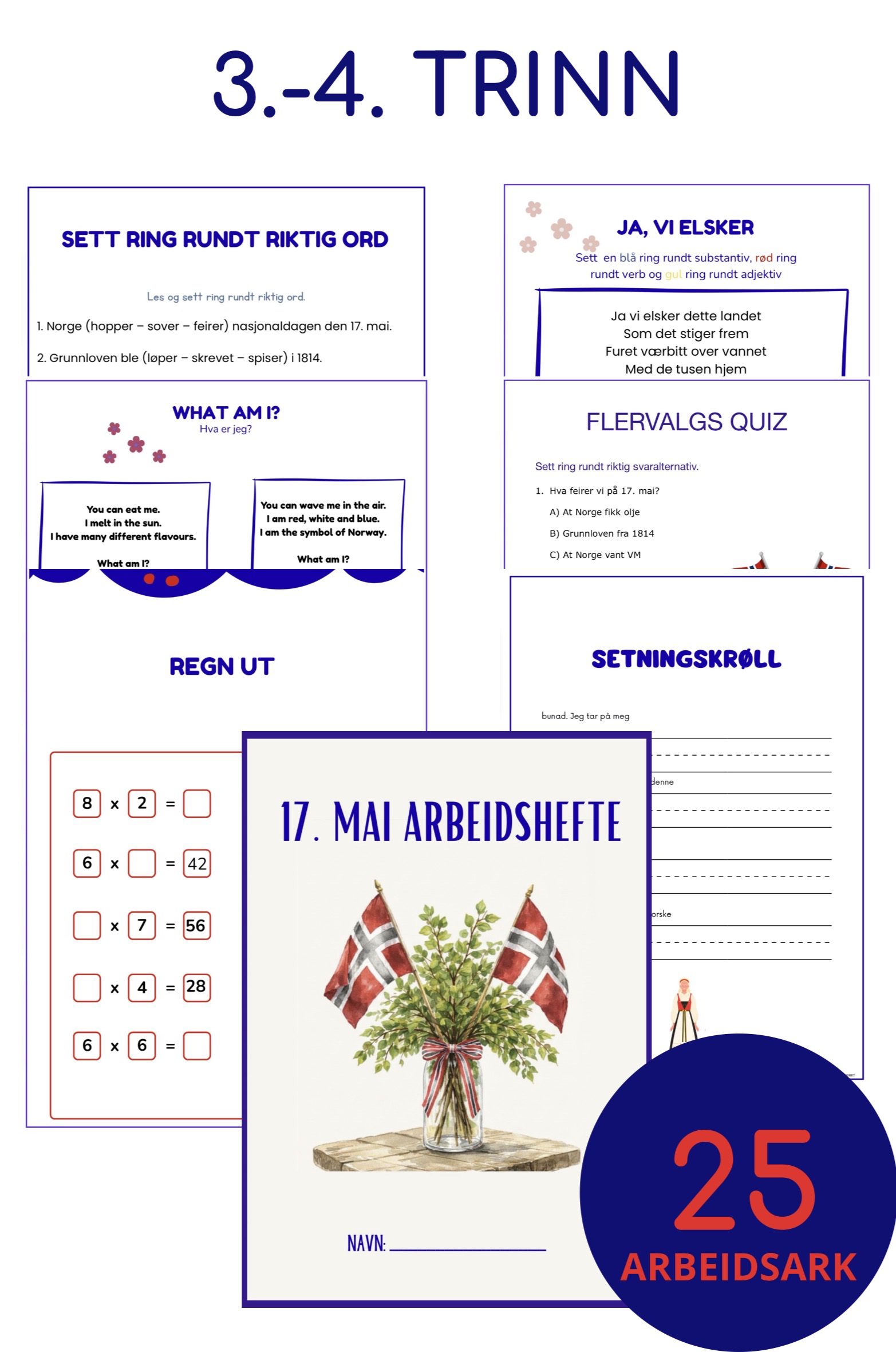 17. mai Arbeidshefte 3.-4. trinn