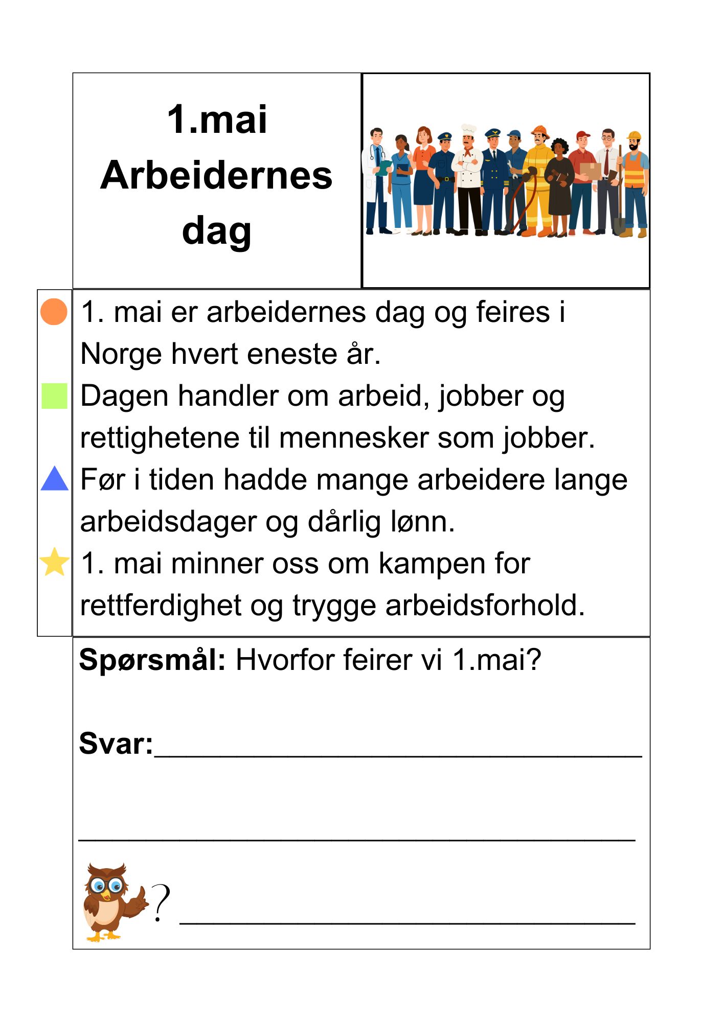 Mai måned - faktatekster om merkedager og kulturelle- og religiøse hendelser + små oppgaver - Bilde 3