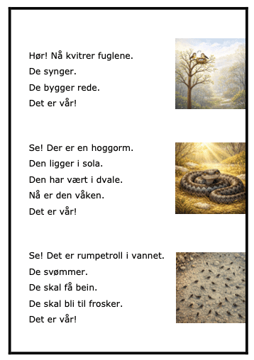 Se, det er vår! -BM-enkle setninger-enkle skriveoppgaver- ca 1.-2.trinn-spesialundervisning - Bilde 3