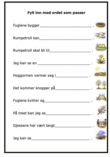 Se, det er vår! -BM-enkle setninger-enkle skriveoppgaver- ca 1.-2.trinn-spesialundervisning - Bilde 4