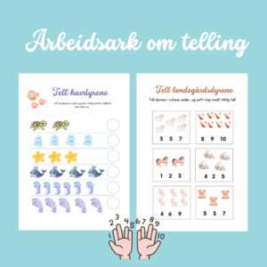 Arbeidsark om telling (8 arbeidsark)