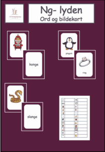NG-lyd ord og bildekort