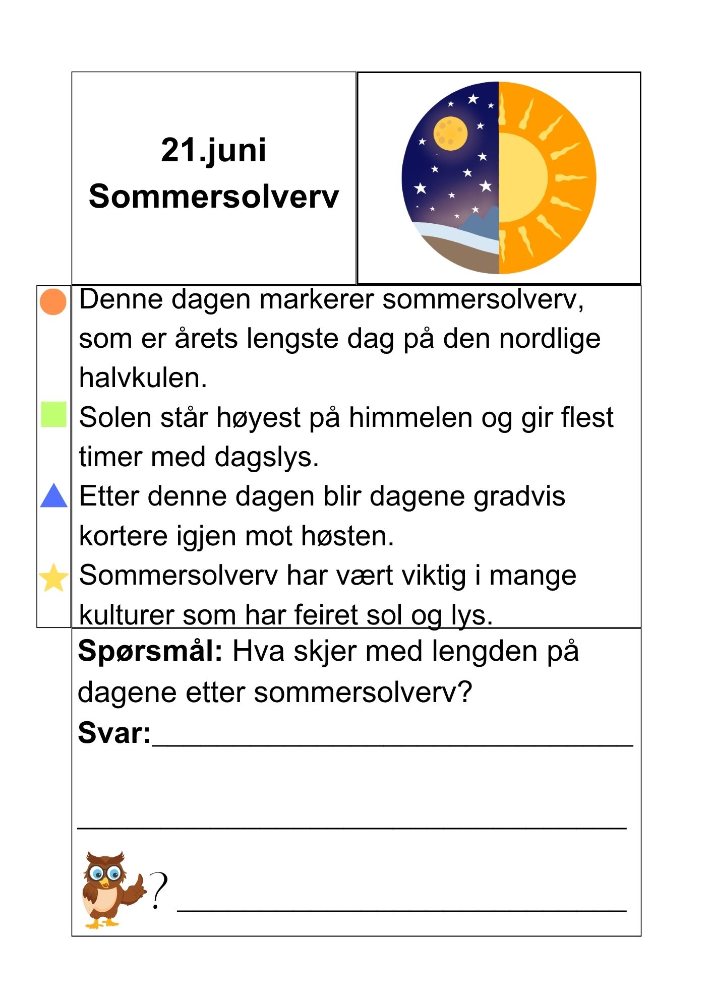 Juni måned - faktatekster om merkedager og kulturelle- og religiøse hendelser + små oppgaver - Bilde 15