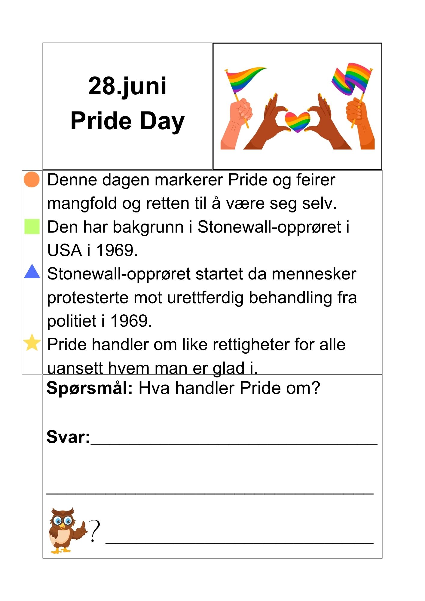 Juni måned - faktatekster om merkedager og kulturelle- og religiøse hendelser + små oppgaver - Bilde 18