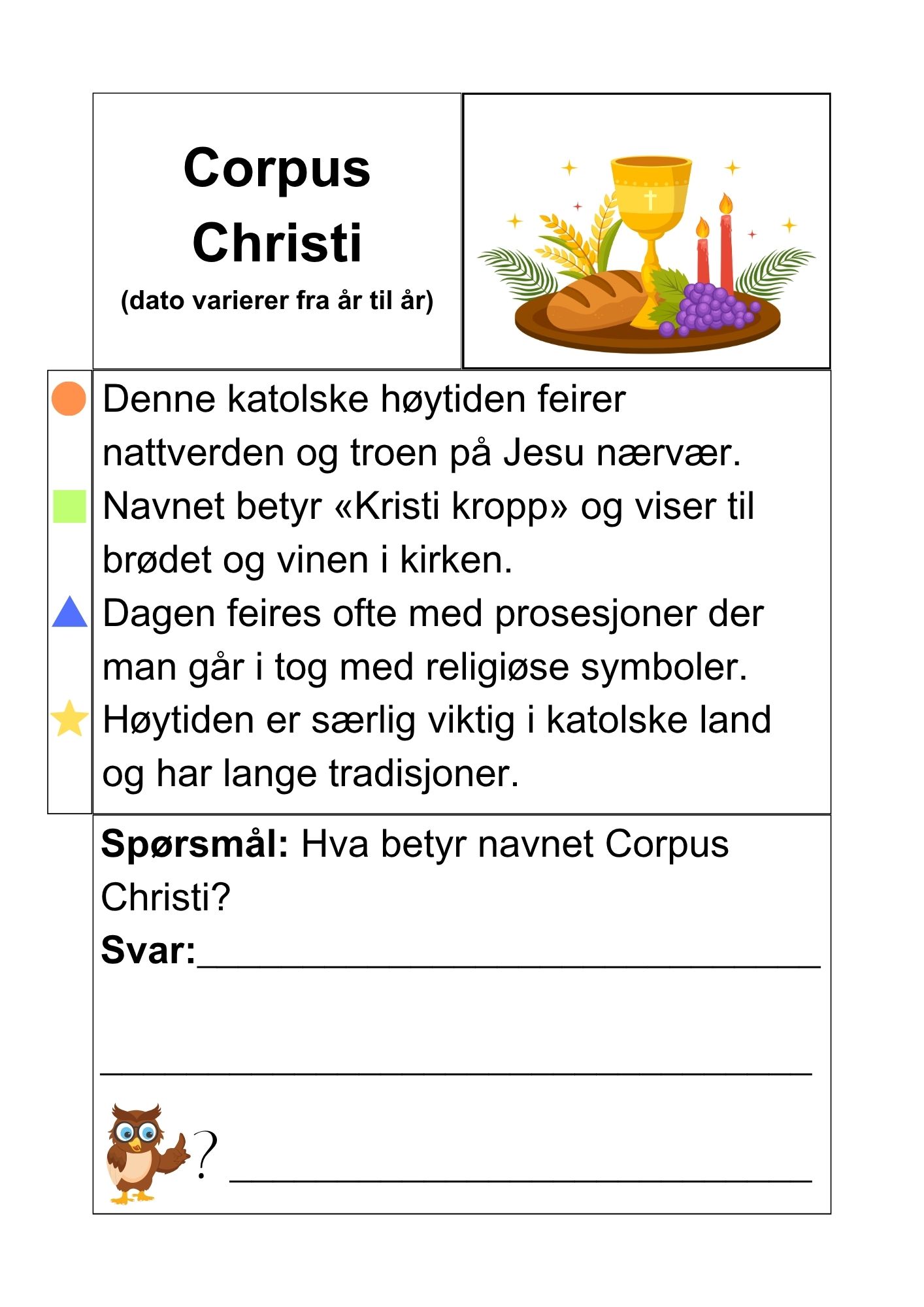 Juni måned - faktatekster om merkedager og kulturelle- og religiøse hendelser + små oppgaver - Bilde 6