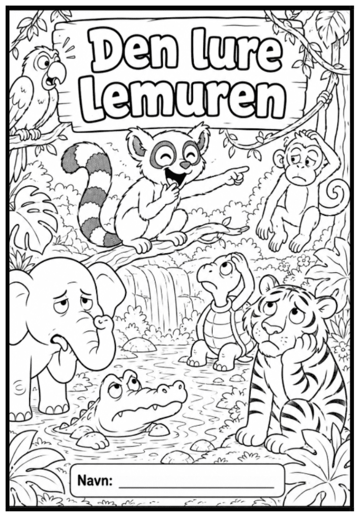 Den lure lemuren - BM - 7 sider- ca 2.trinn - lesetrening fortellende tekst