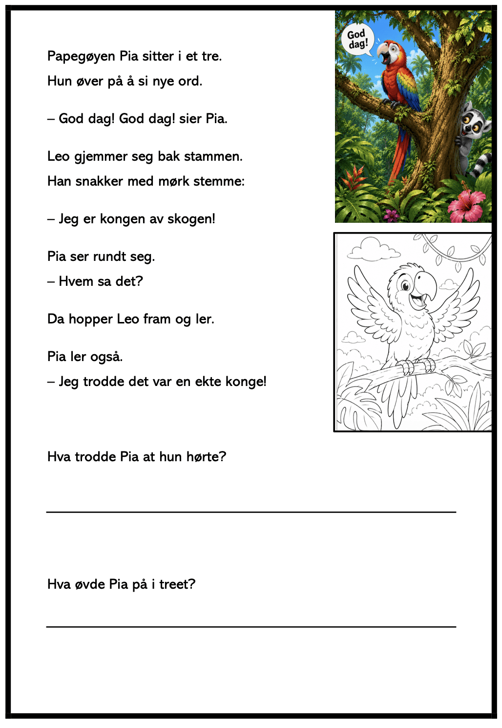 Den lure lemuren - BM - 7 sider- ca 2.trinn - lesetrening fortellende tekst - Bilde 2
