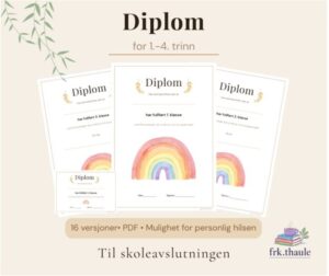 Diplom til skoleavslutningen