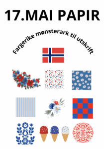 17. mai papir – 30 fargerike mønstre til utskrift
