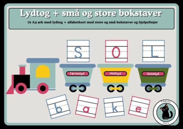 Lydtog + bokstavkort med små og store bokstaver: førstelyd - midtlyd ...