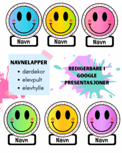 Fargerike navnelapper