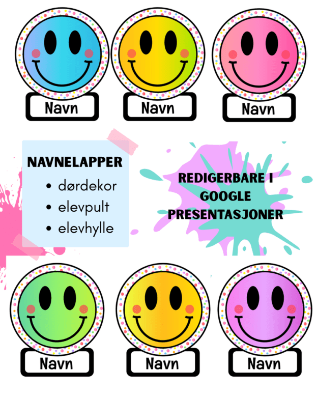 Fargerike navnelapper