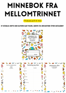 Minnebok fra mellomtrinnet 5.-6. trinn