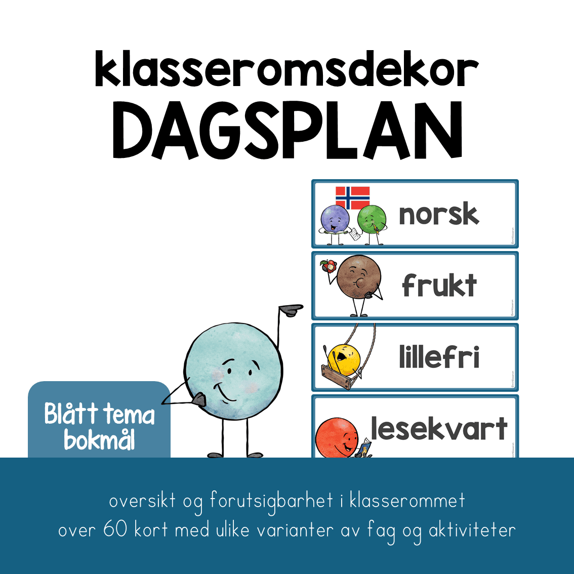 Klasseromsdekor blå SAMLEPAKKE BM - Bilde 3