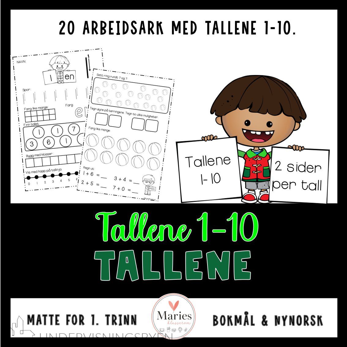 TALLENE 1-10 arbeidsark