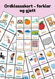 Ordklassekort: Verb, substantiv og adjektiv