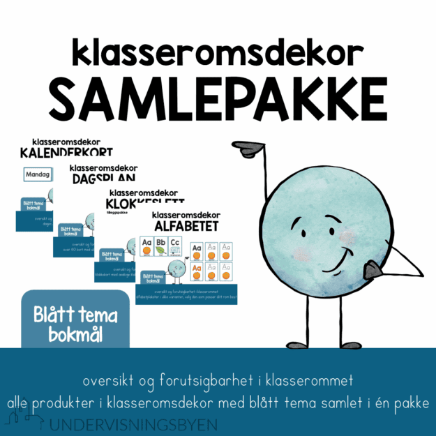 Klasseromsdekor blå SAMLEPAKKE BM