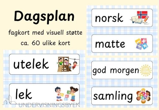 Visuell dagsplan - fag
