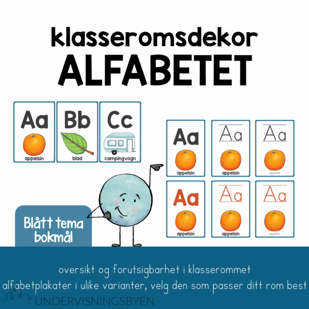 Klasseromsdekor ALFABET blå BM