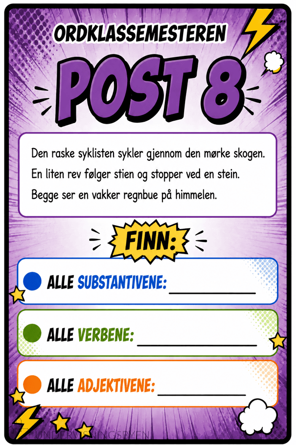 Ordklassestafetten - aktive grammatikkaktiviteter for mellomtrinnet - Bilde 6